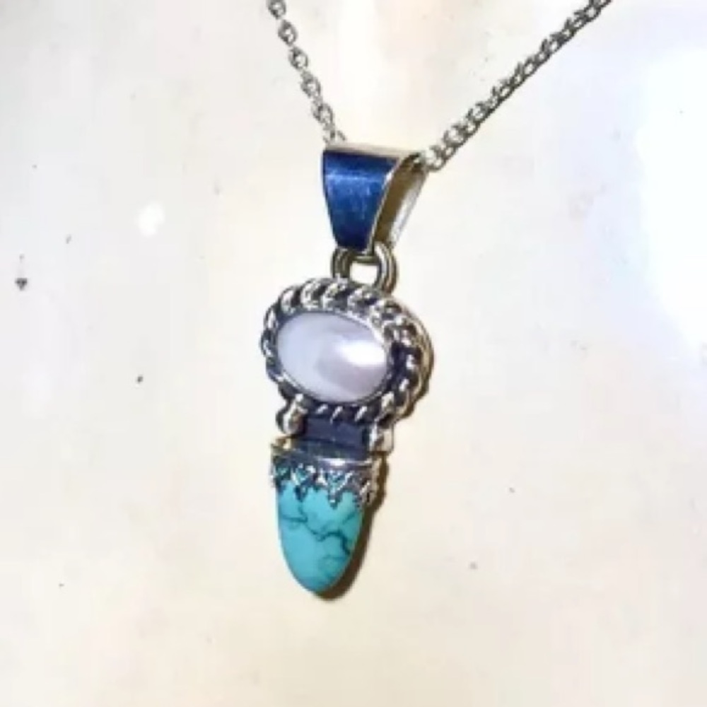 Carol Felley turquoise necklace 1987 vintage Estate piece collection ste…